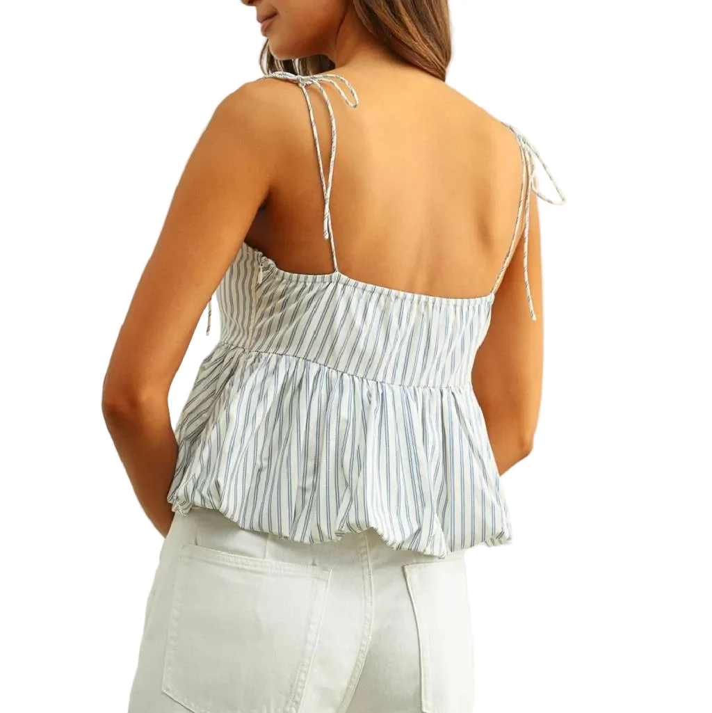 Striped Blue Balloon Bottom Top - Image 2