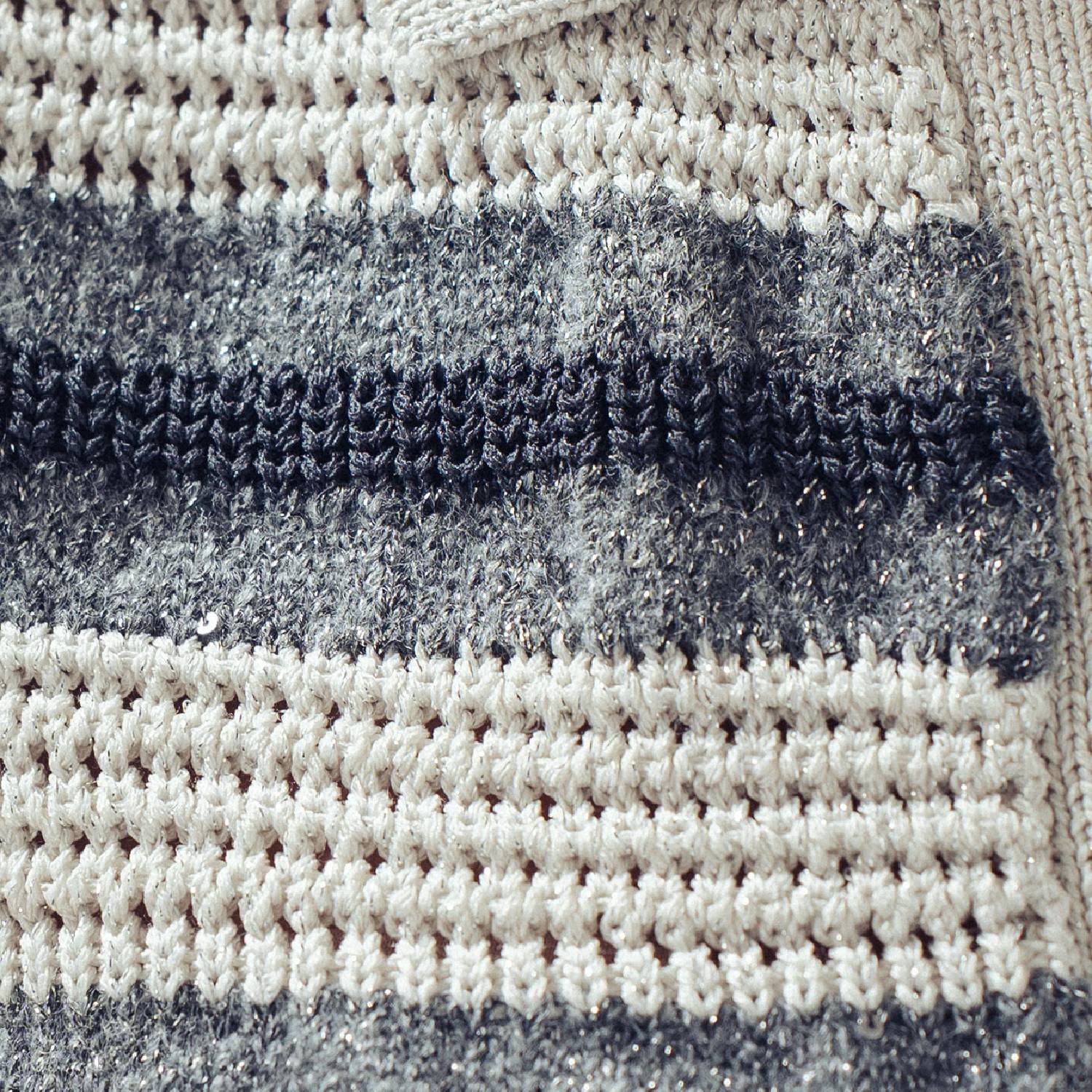 Women's Striped V Neck Knit Top - Image 2