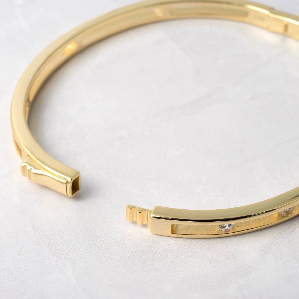 Studded Gold Bangle - 7" - Image 2