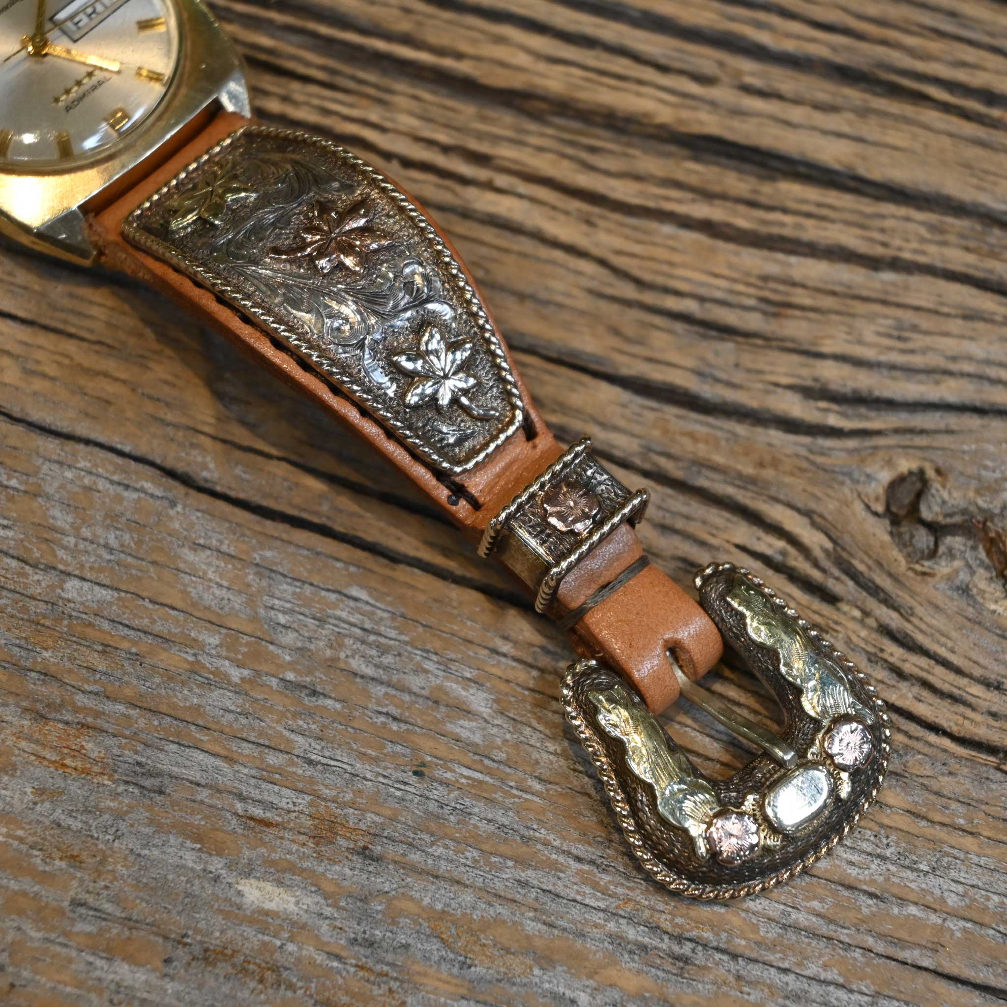 Stunning 1960's Longines Admiral Goldfill Watch w/Sunset Trails Buckle - Image 4
