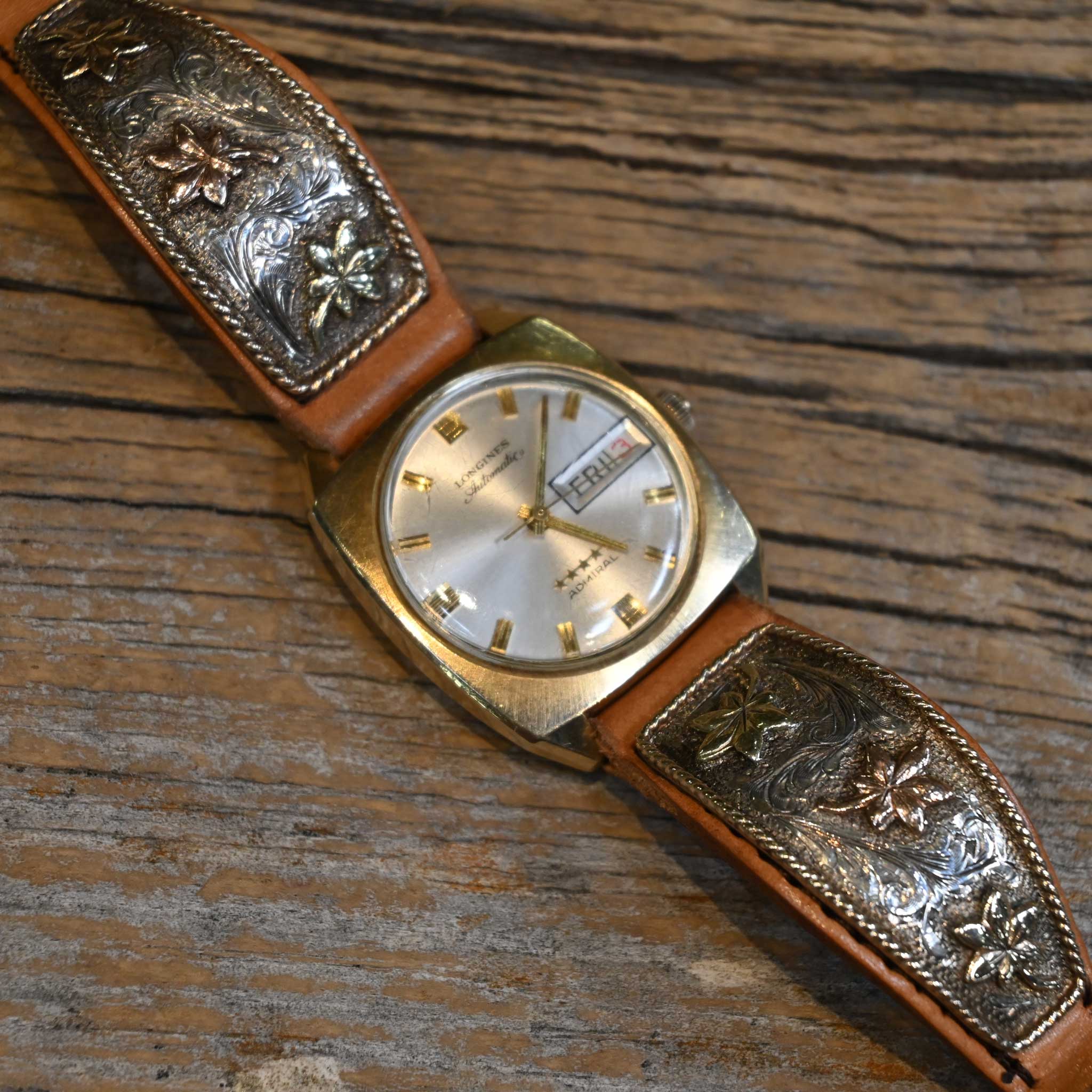 Stunning 1960's Longines Admiral Goldfill Watch w/Sunset Trails Buckle - Image 6