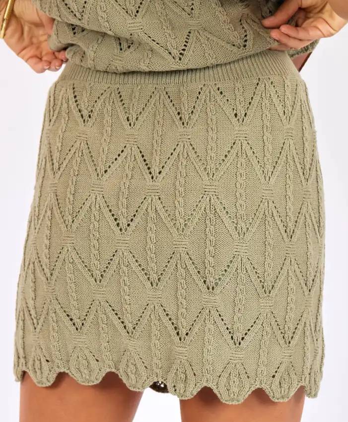 Sage the Label Succulent Sweater Mini Skirt - Image 2