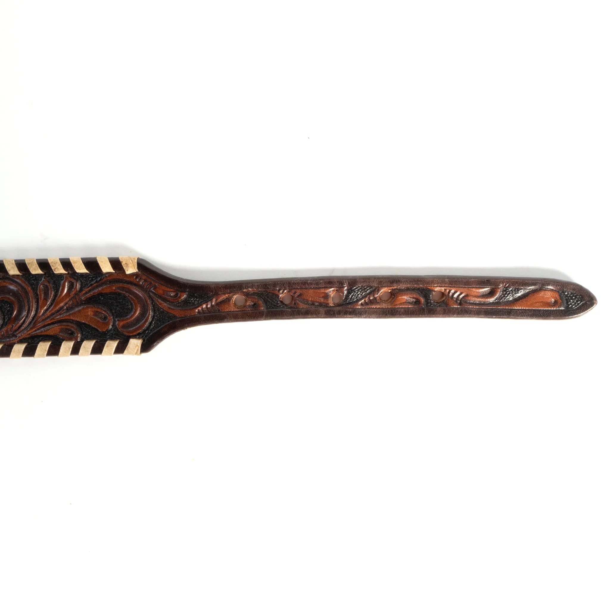 Sunflower Tooled Leather Dog Collar With Engraved Buckle - Image 3