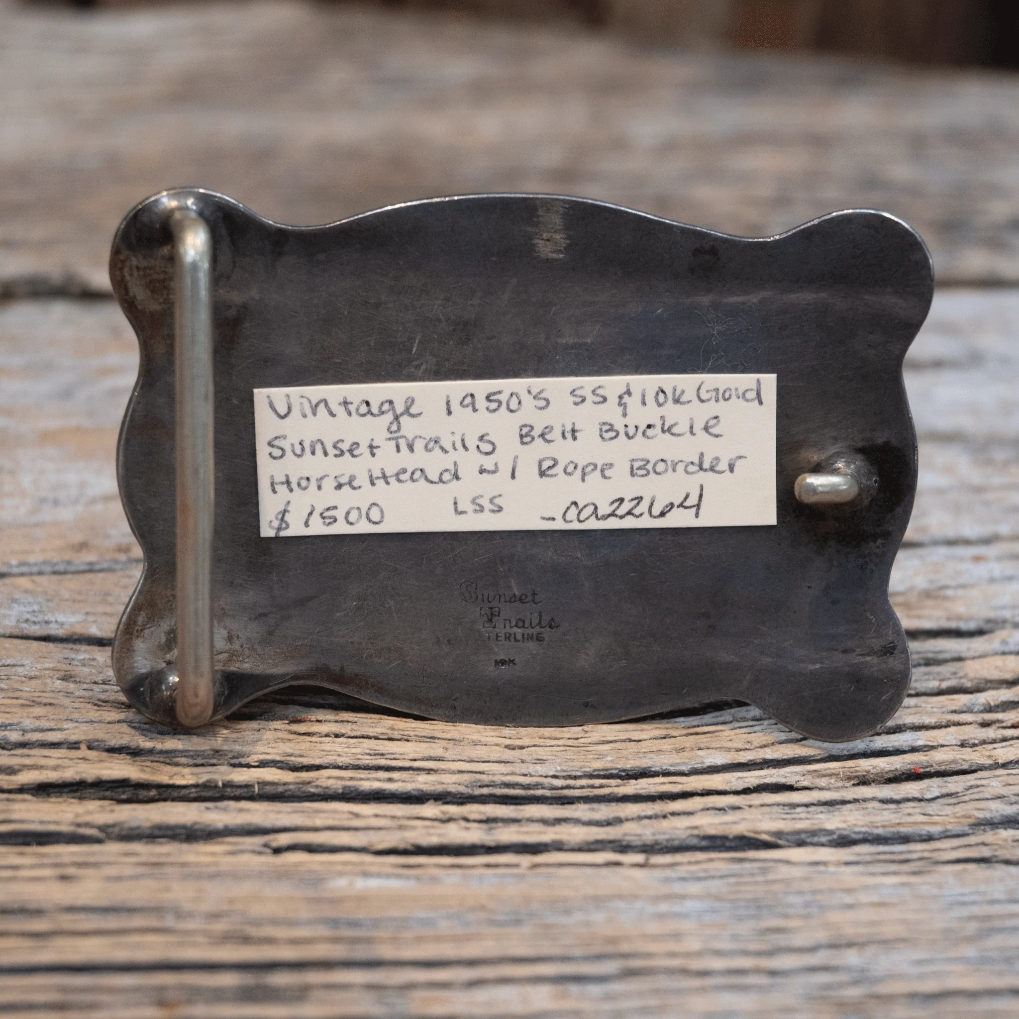 Sunset Trails 1950's Horse Head Sterling Silver Belt Buckle - Image 3
