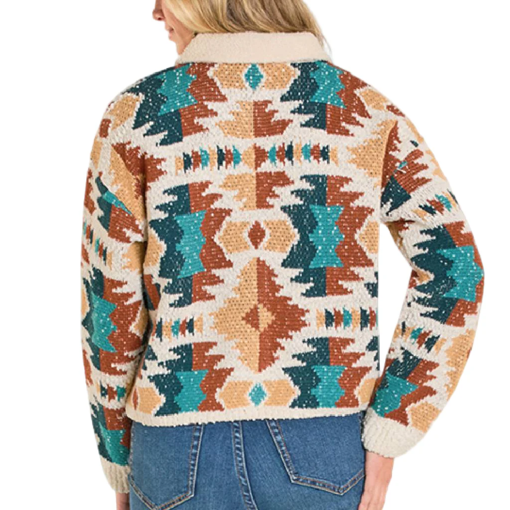Rock & Roll Denim Women's Sherpa Sweater Cardigan - Image 2