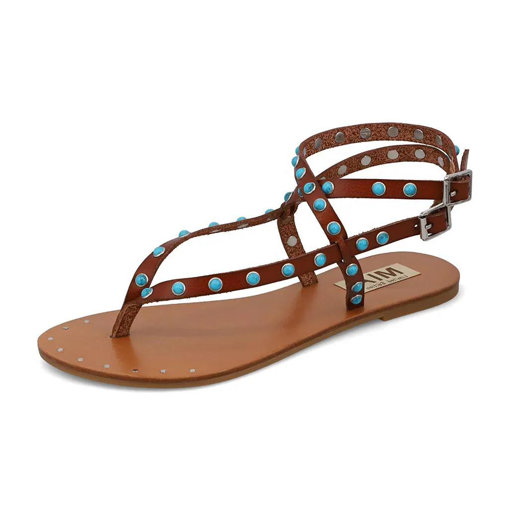 MIA Tahira Sandal - Cognac/Multi