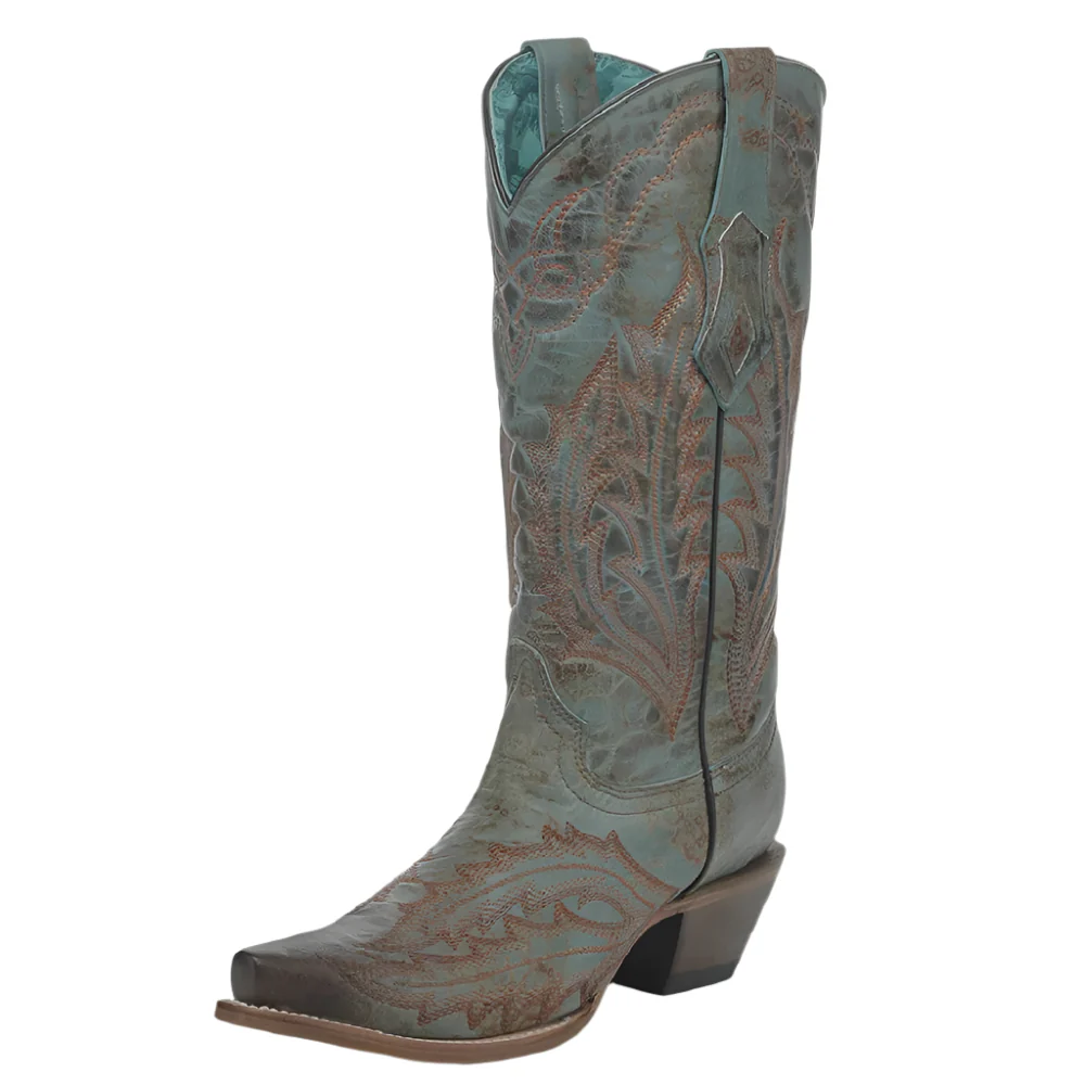 Corral Women's Tall Embroidered Turquoise Western Boot