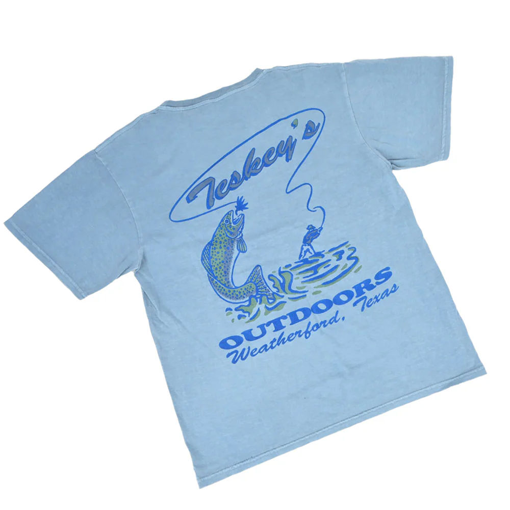 Teskey's Outdoors Fly Fishing Tee - Denim - Image 3