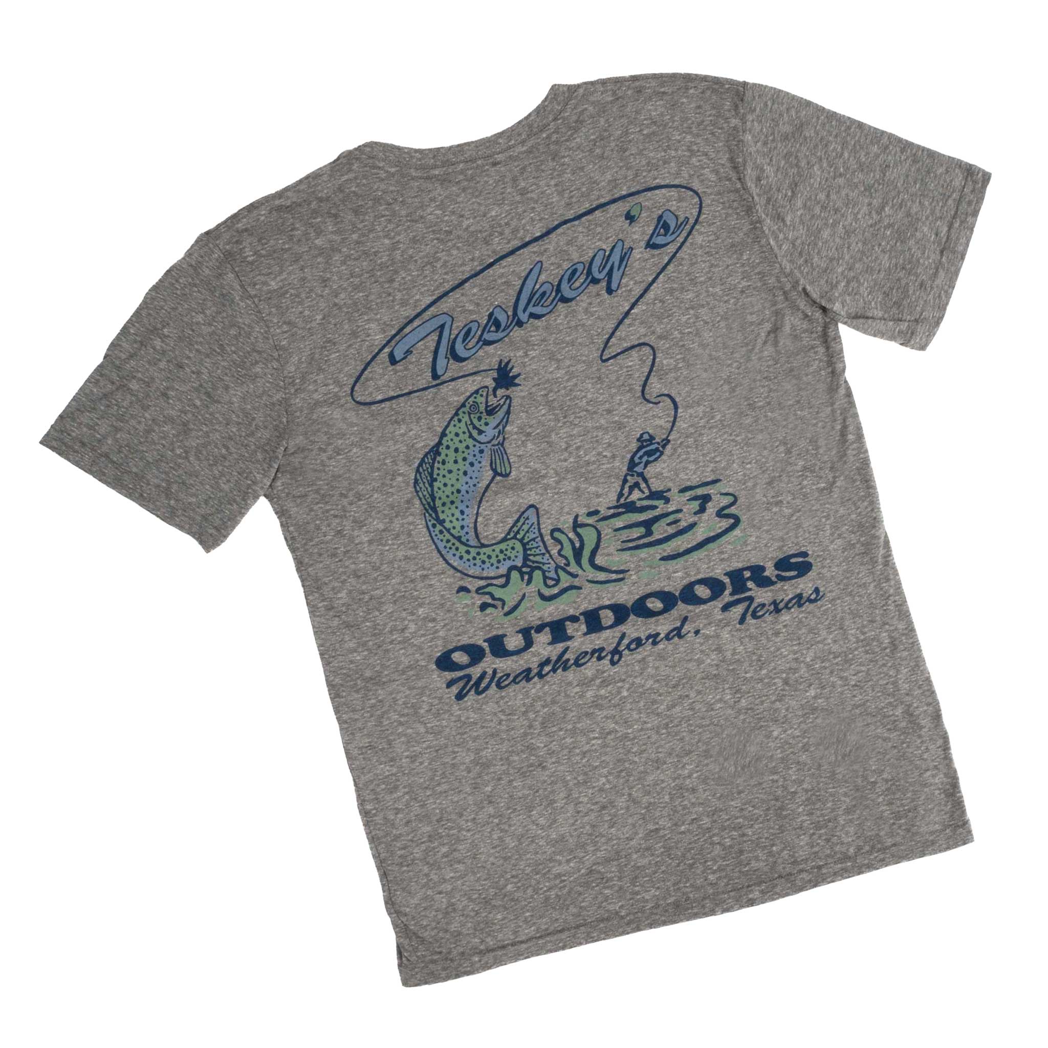 Teskey's Outdoors Fly Fishing Tee - Heather Grey - Image 3