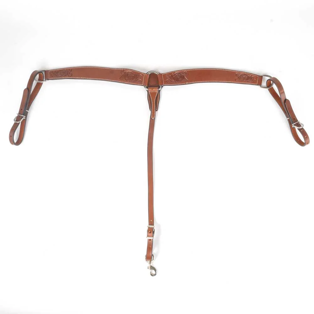 Teskey's 2" Floral Tooled Breast Collar - Image 2
