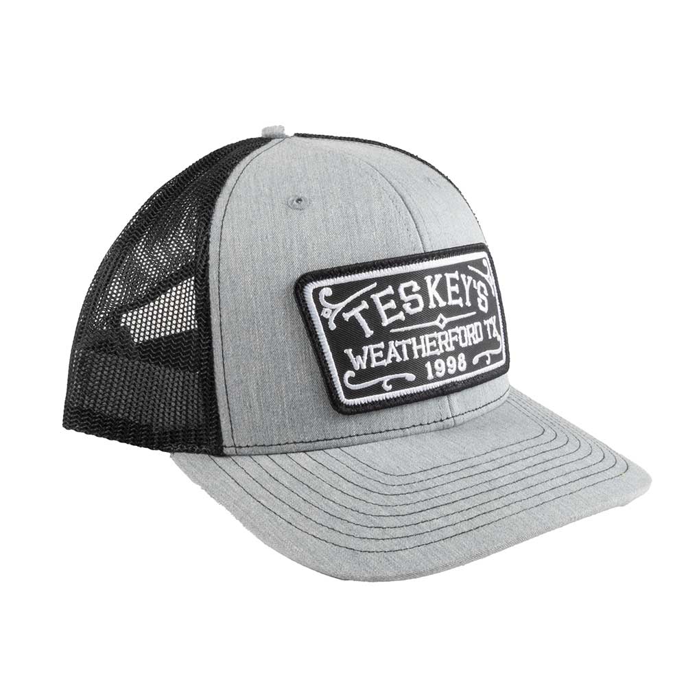Teskey's 98 Script Patch Cap - Heather Grey/Black - Image 2