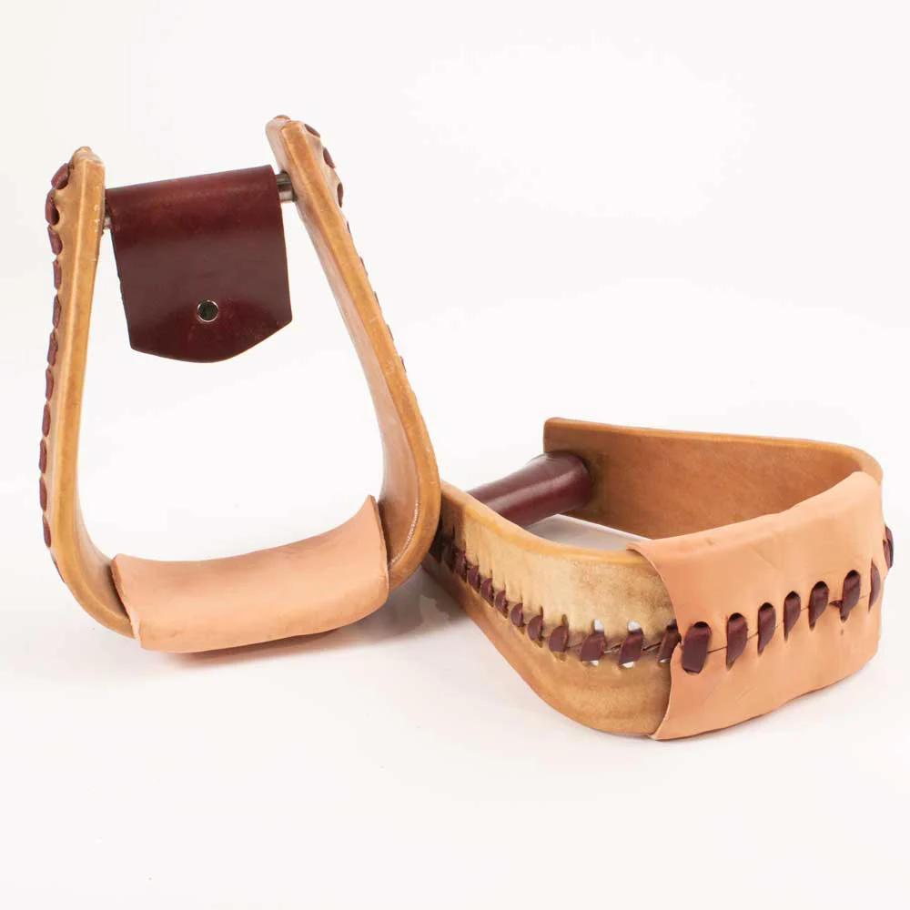Teskey's Adult 3" Rawhide Roper Stirrups