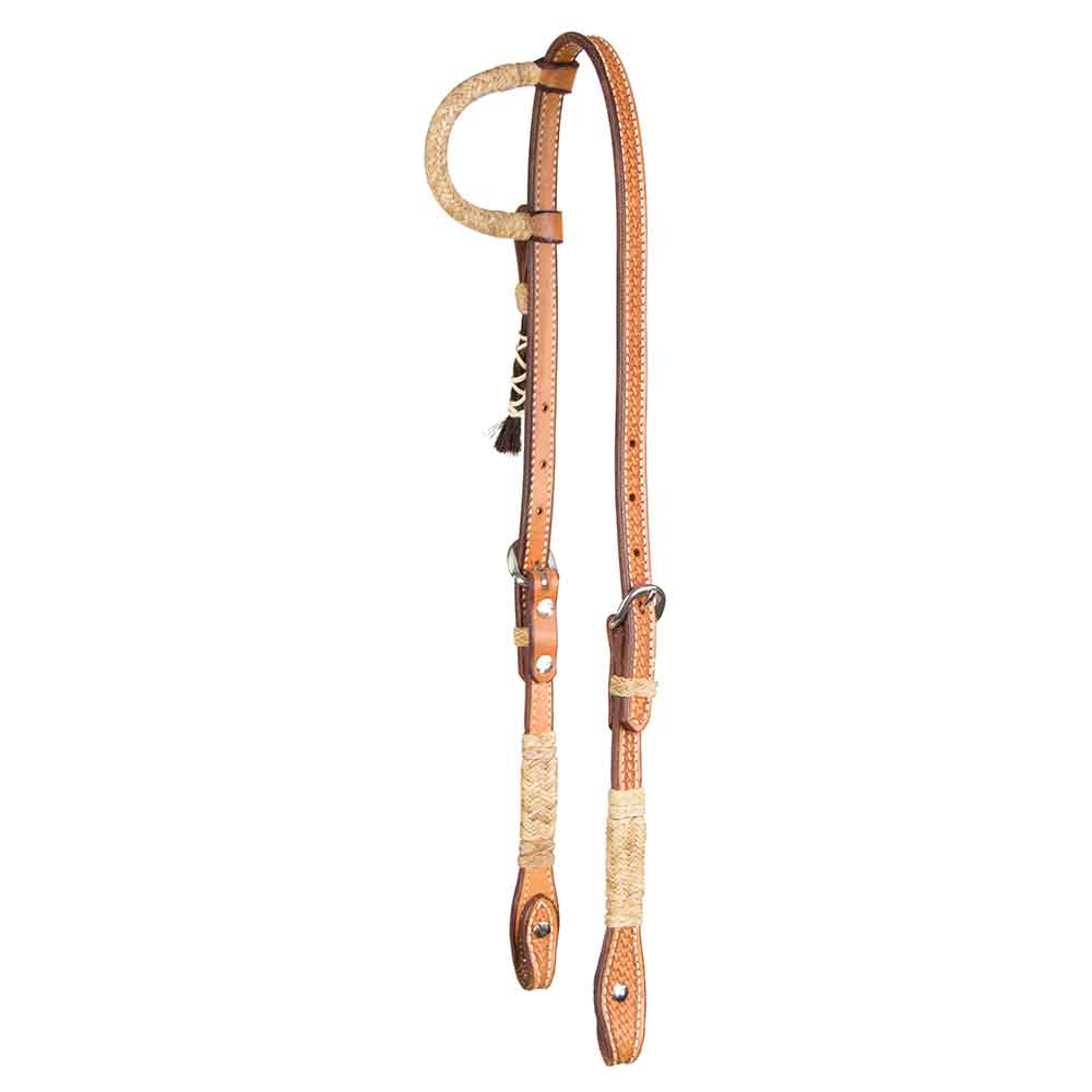 Teskey's Basket Stamped One Ear Headstall w/Rawhide