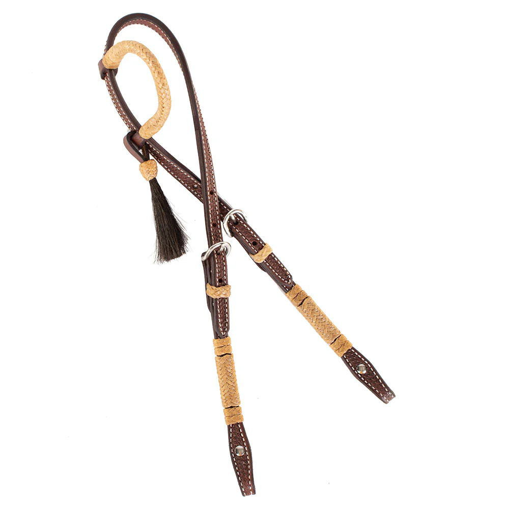 Teskey's Basket Stamped One Ear Headstall w/Rawhide - Image 2