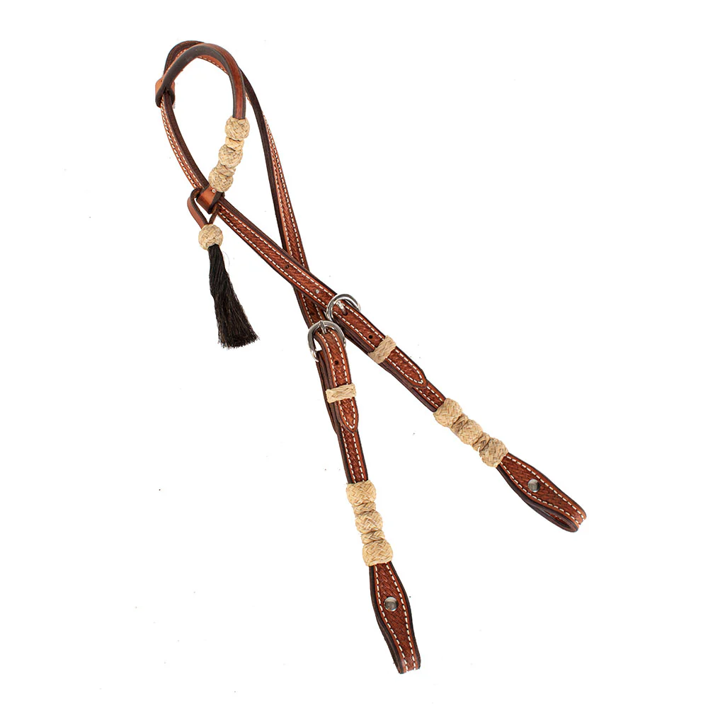 Teskey's Basket Stamped One Ear Headstall w/Rawhide - Image 2
