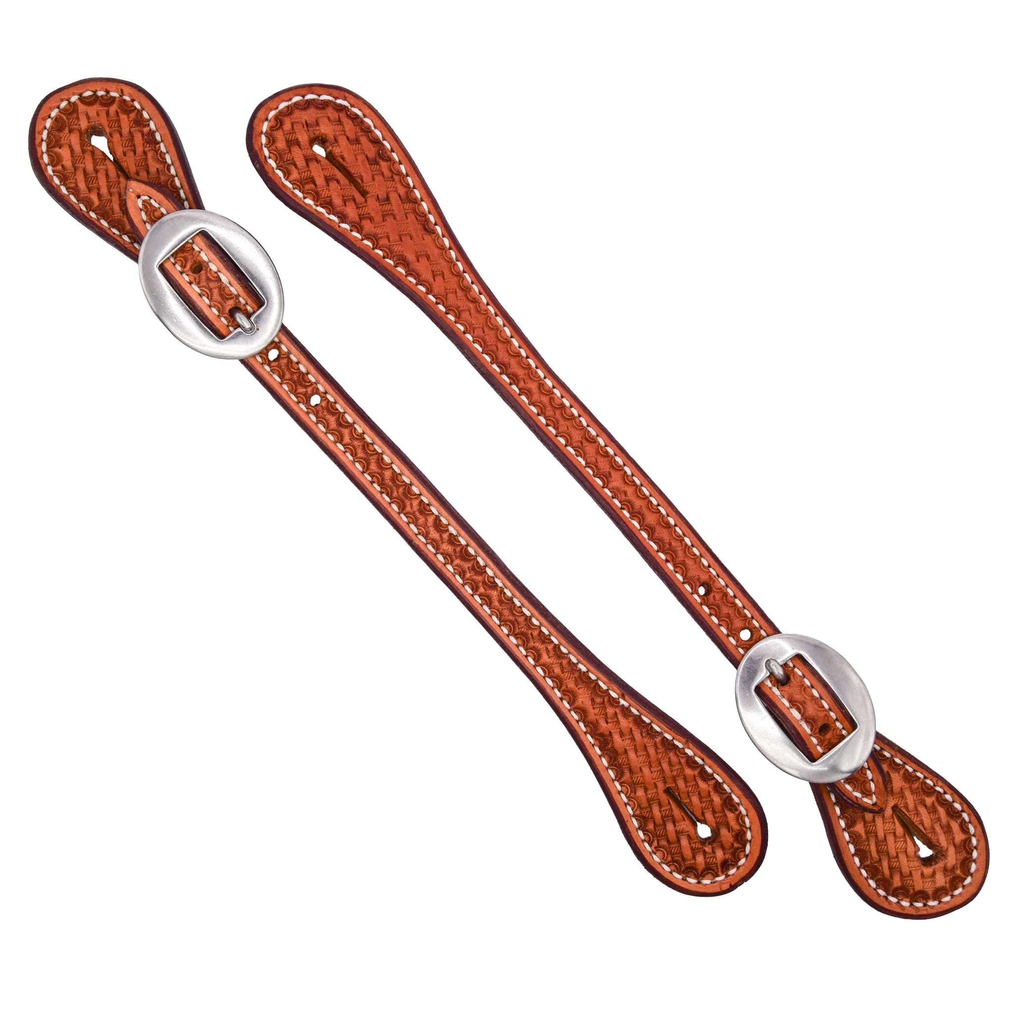 Teskey's Basketweave Straight Spur Straps - Image 2