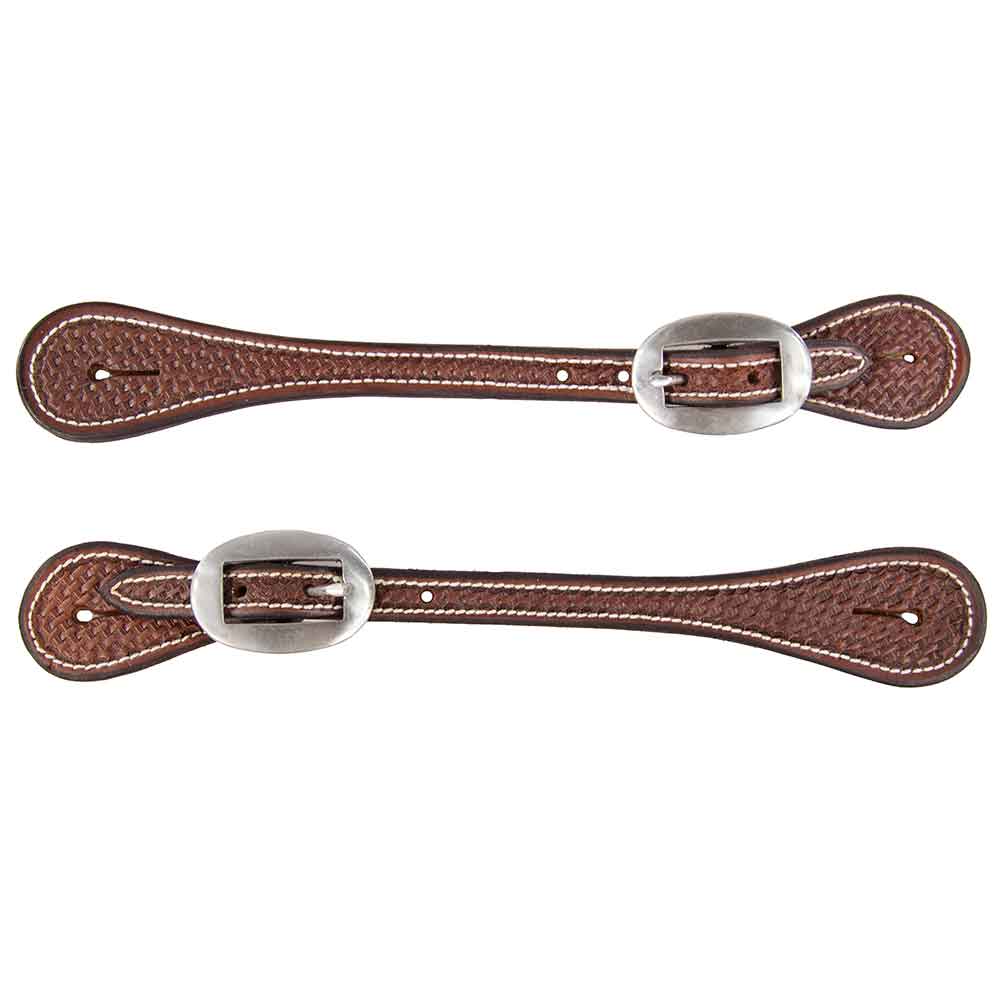 Teskey's Basketweave Straight Spur Straps - Image 3