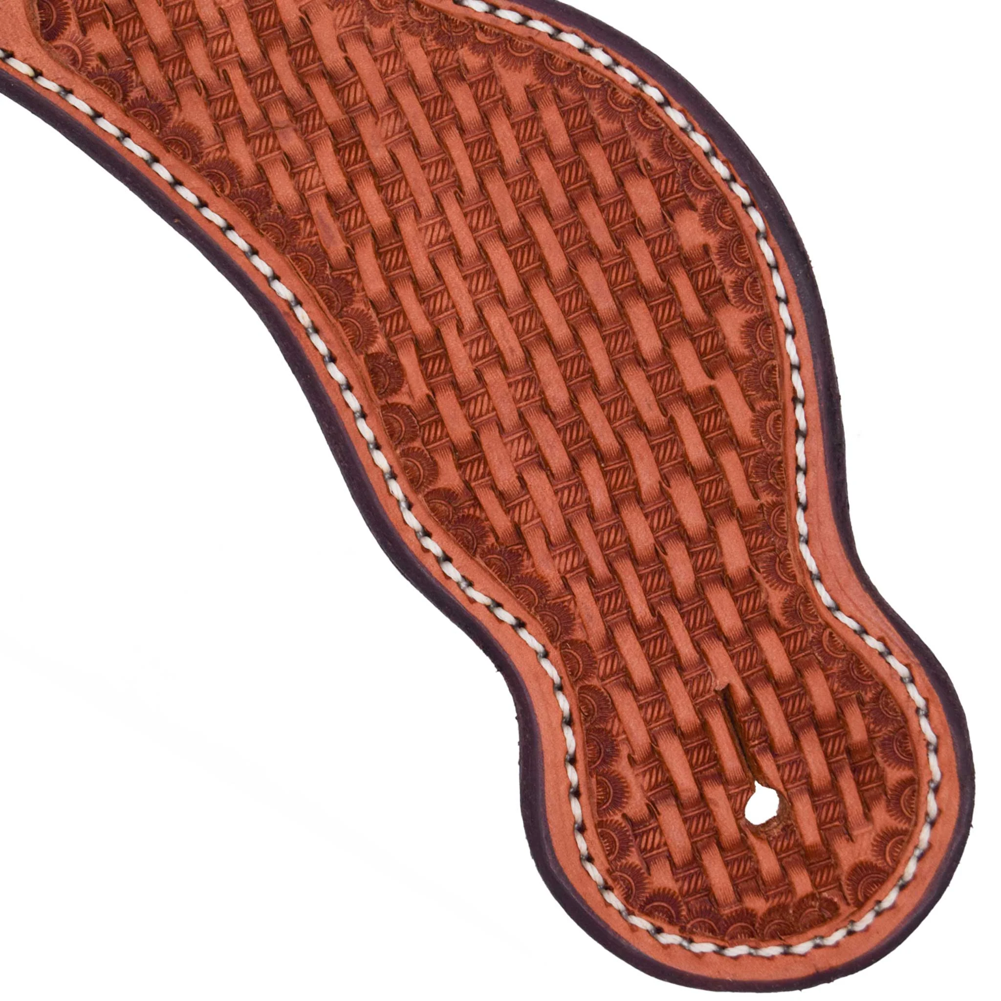 Teskey's Basketweave Spur Straps w/White Stitching - Image 5