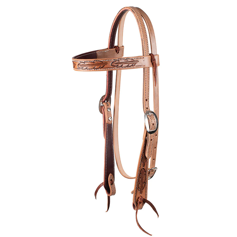 Teskey's Big Sky Collection Feather Browband Headstall