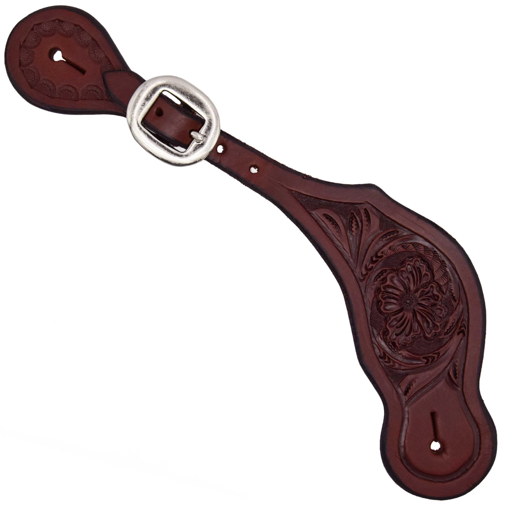 Teskey's Floral Tooled Spur Straps - Image 2