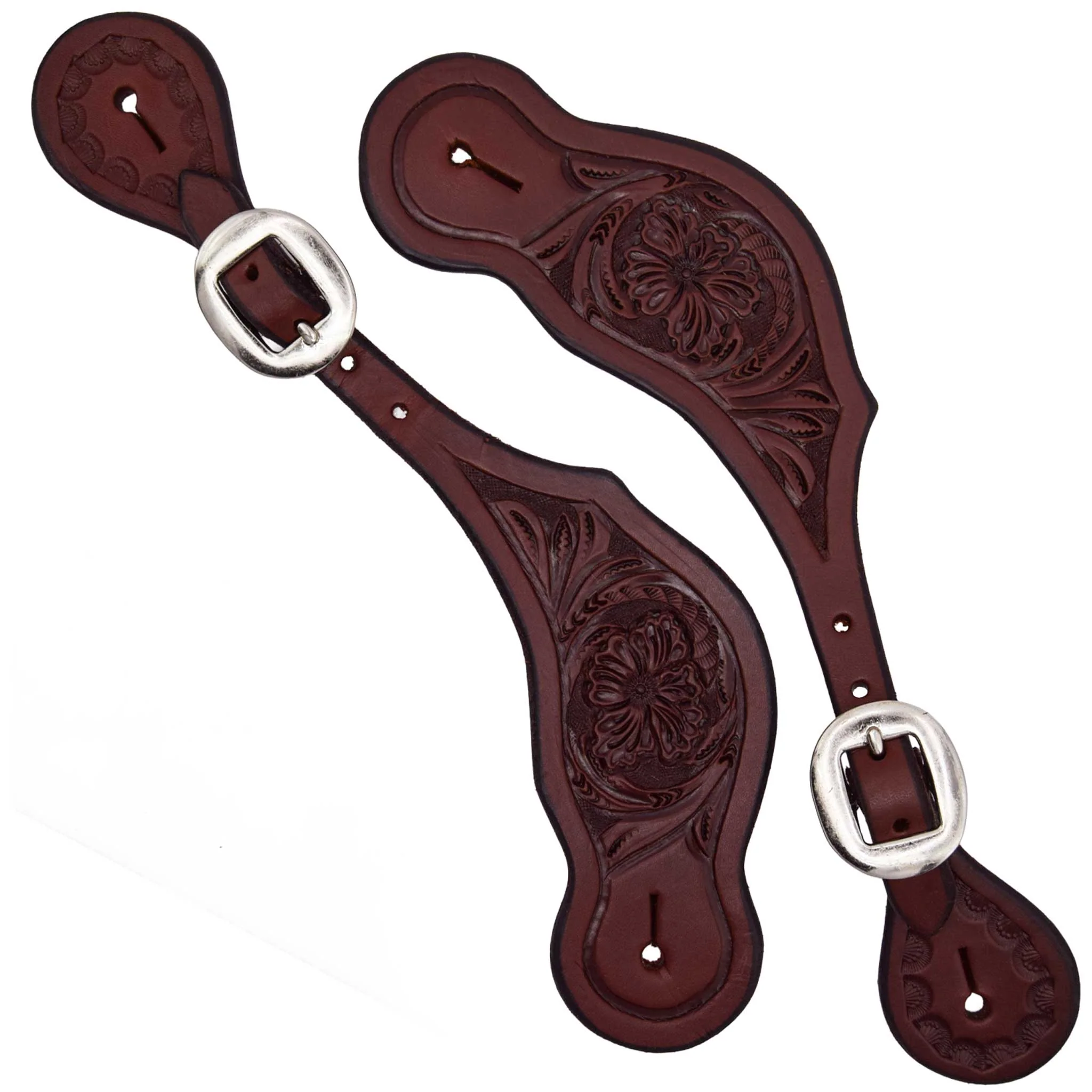 Teskey's Floral Tooled Spur Straps - Image 3
