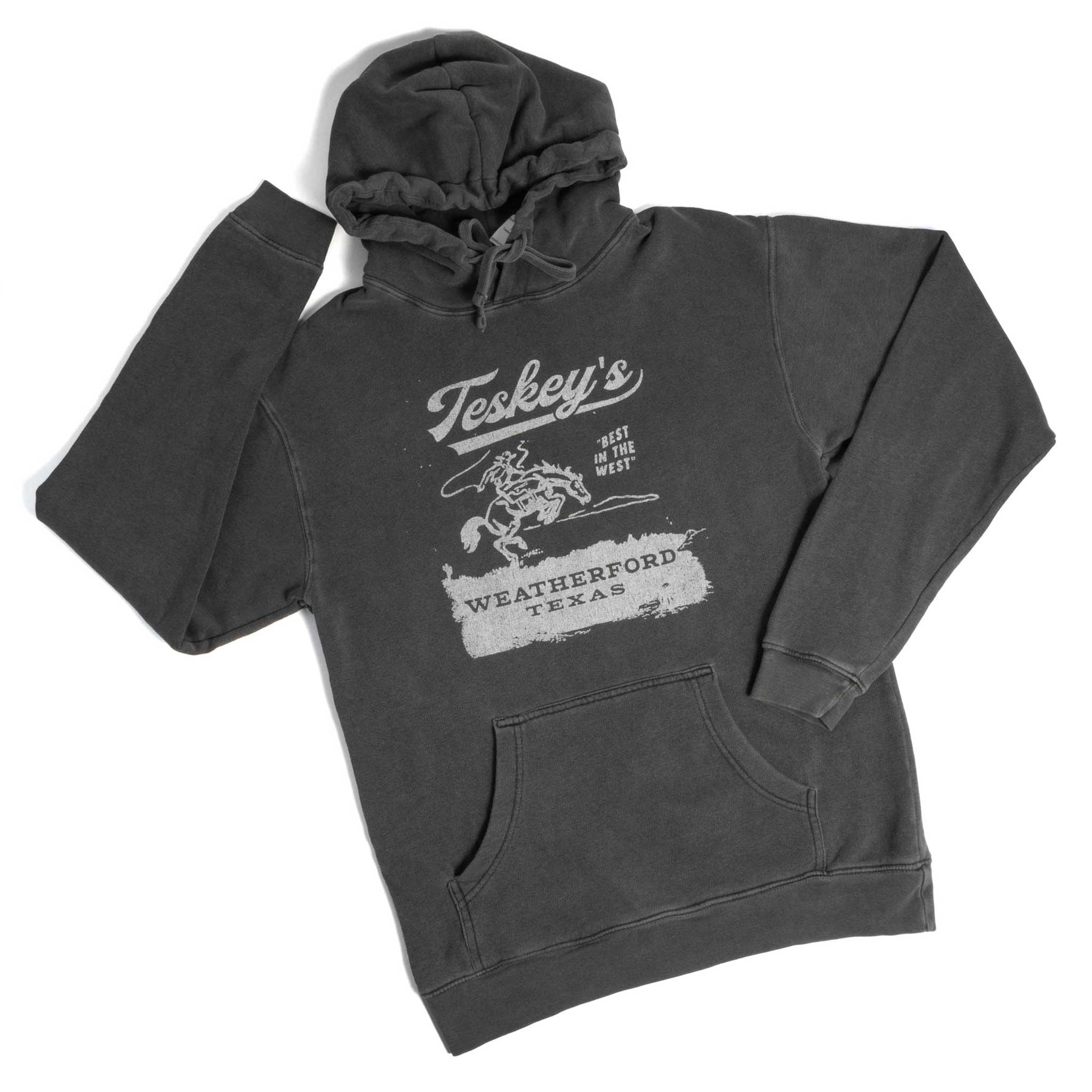 Teskey's Bronco Fleece Hoodie - Black - Image 2