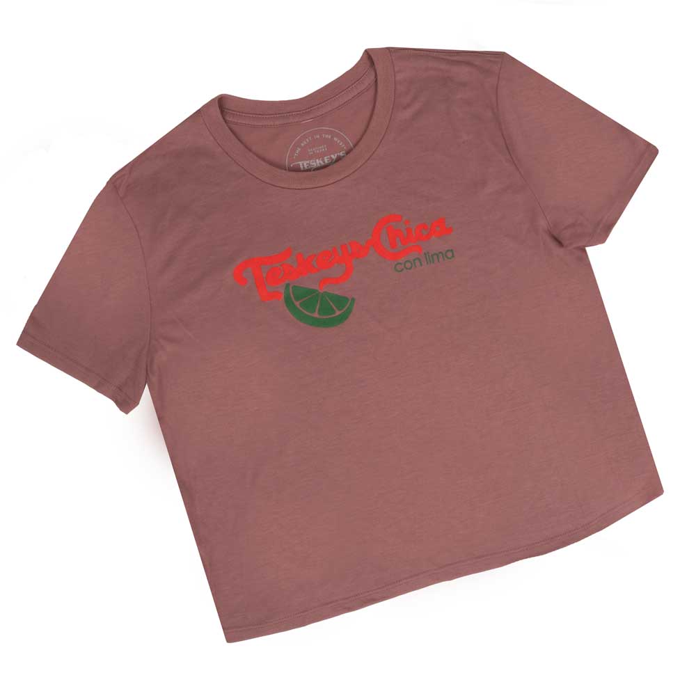 Teskey's Chica Flowy Crop Tee - Mauve - Image 2