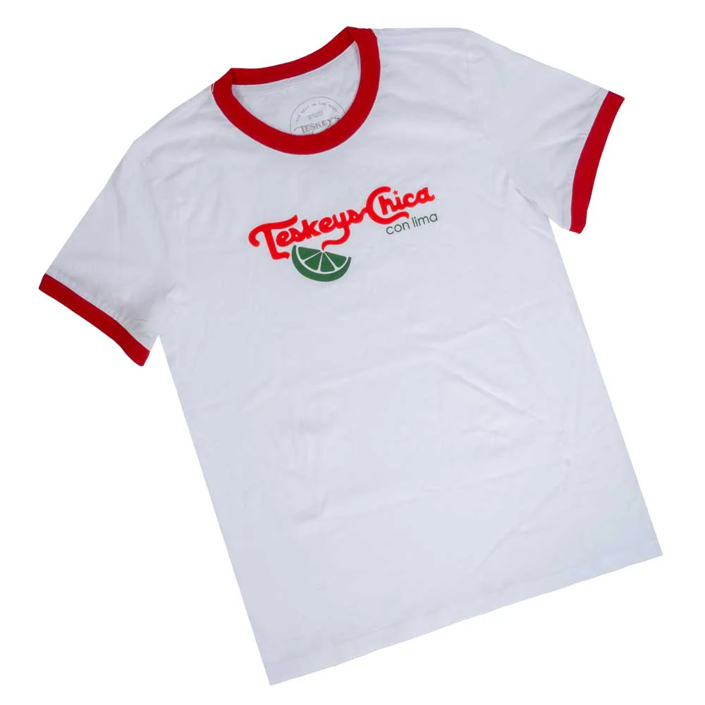 Teskey's Chica Tee - White/Red - Image 2