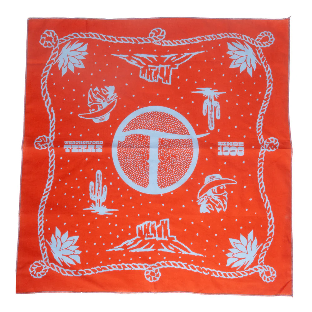 Teskey's Circle T Bandana - Red/Light Blue
