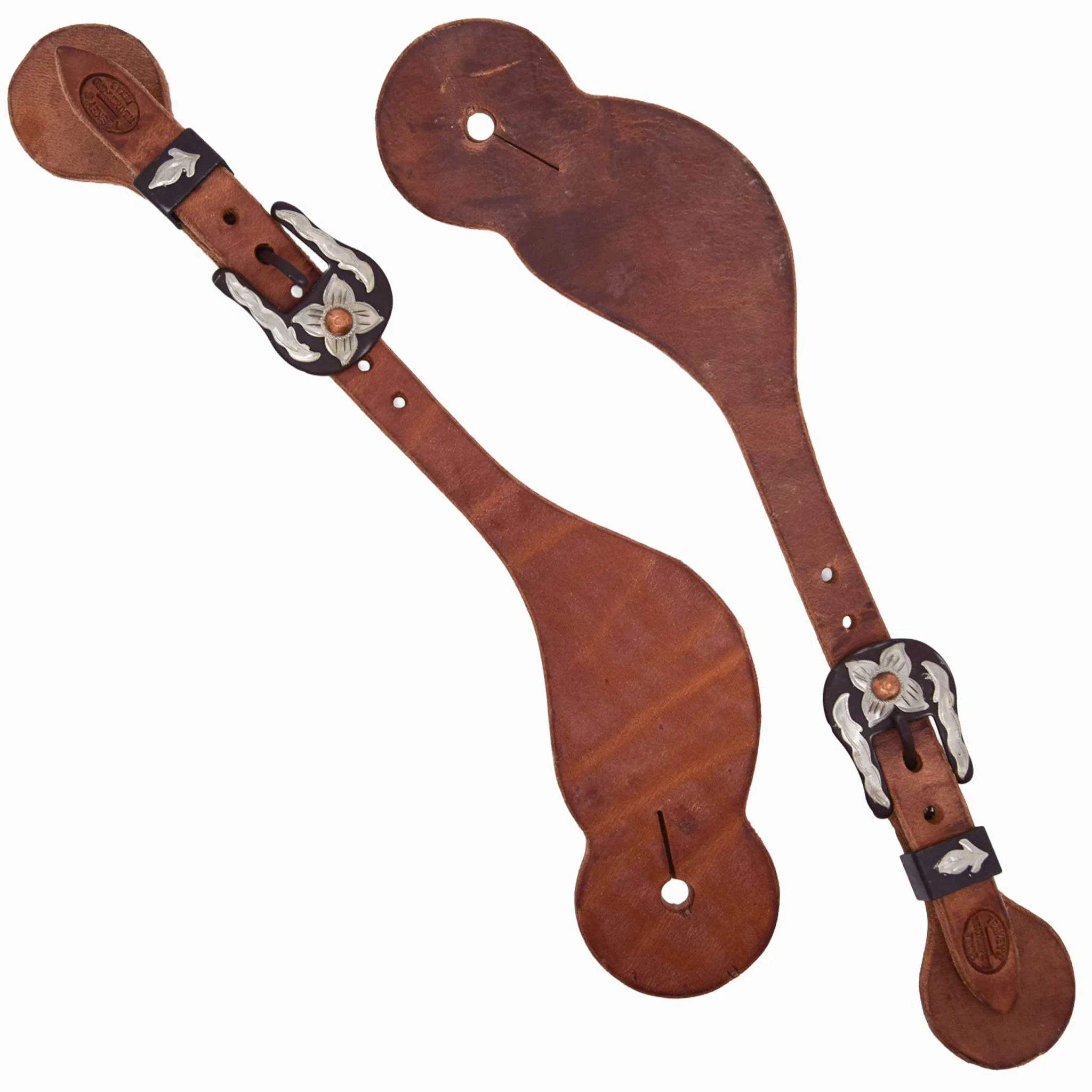 Teskey's Men's Contoured Spur Straps w/Floral Buckle - Image 2