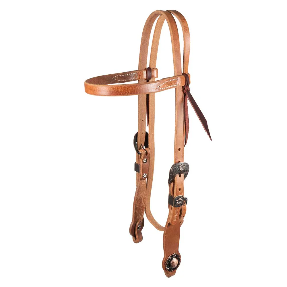 Teskey's Browband Headstall w/Copper Floral Buckles