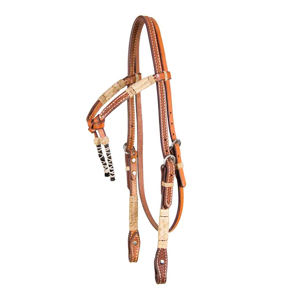 Teskey's Crossover Browband w/Horsehair Tassels