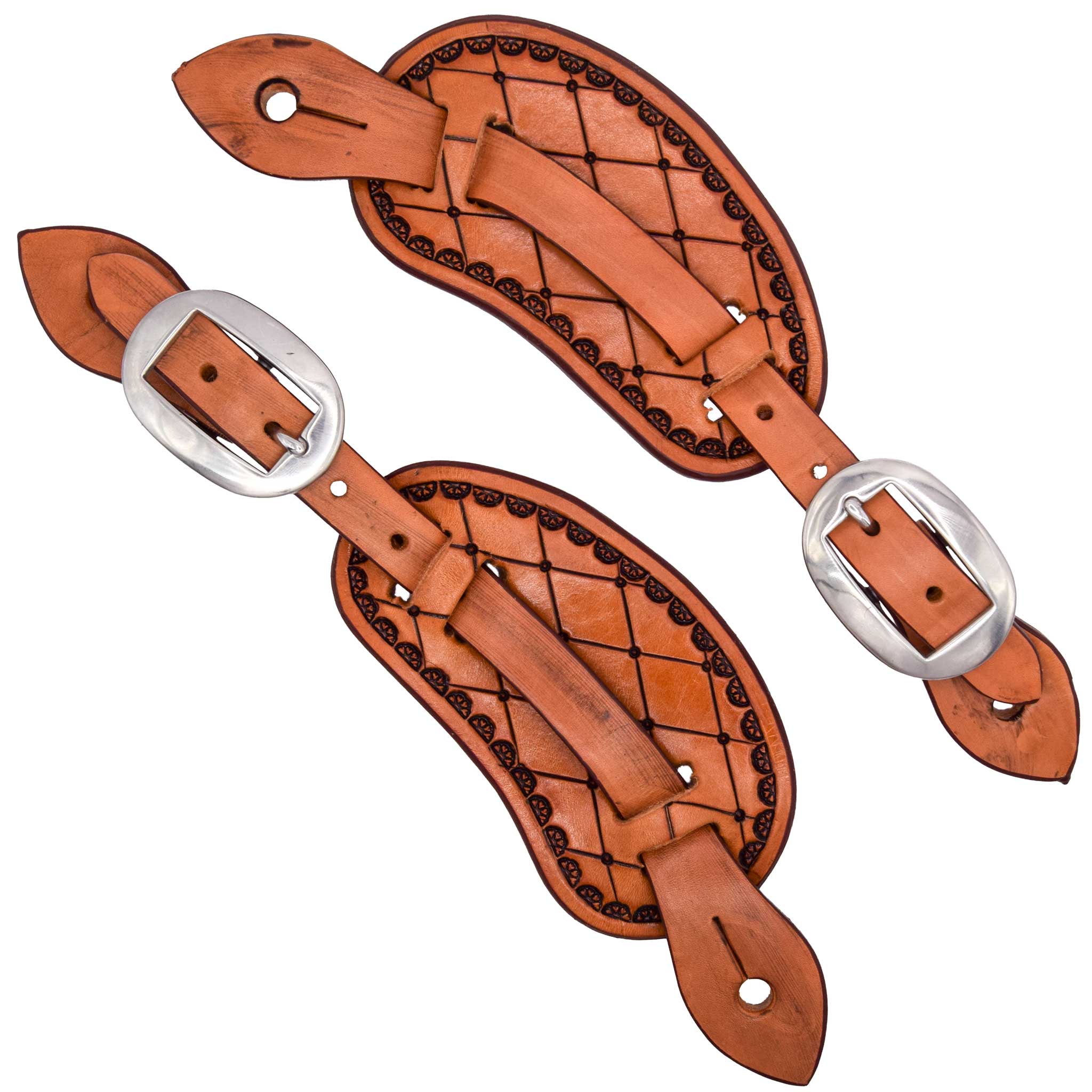Teskey's Diamond Tooled Montana Spur Straps - Image 2