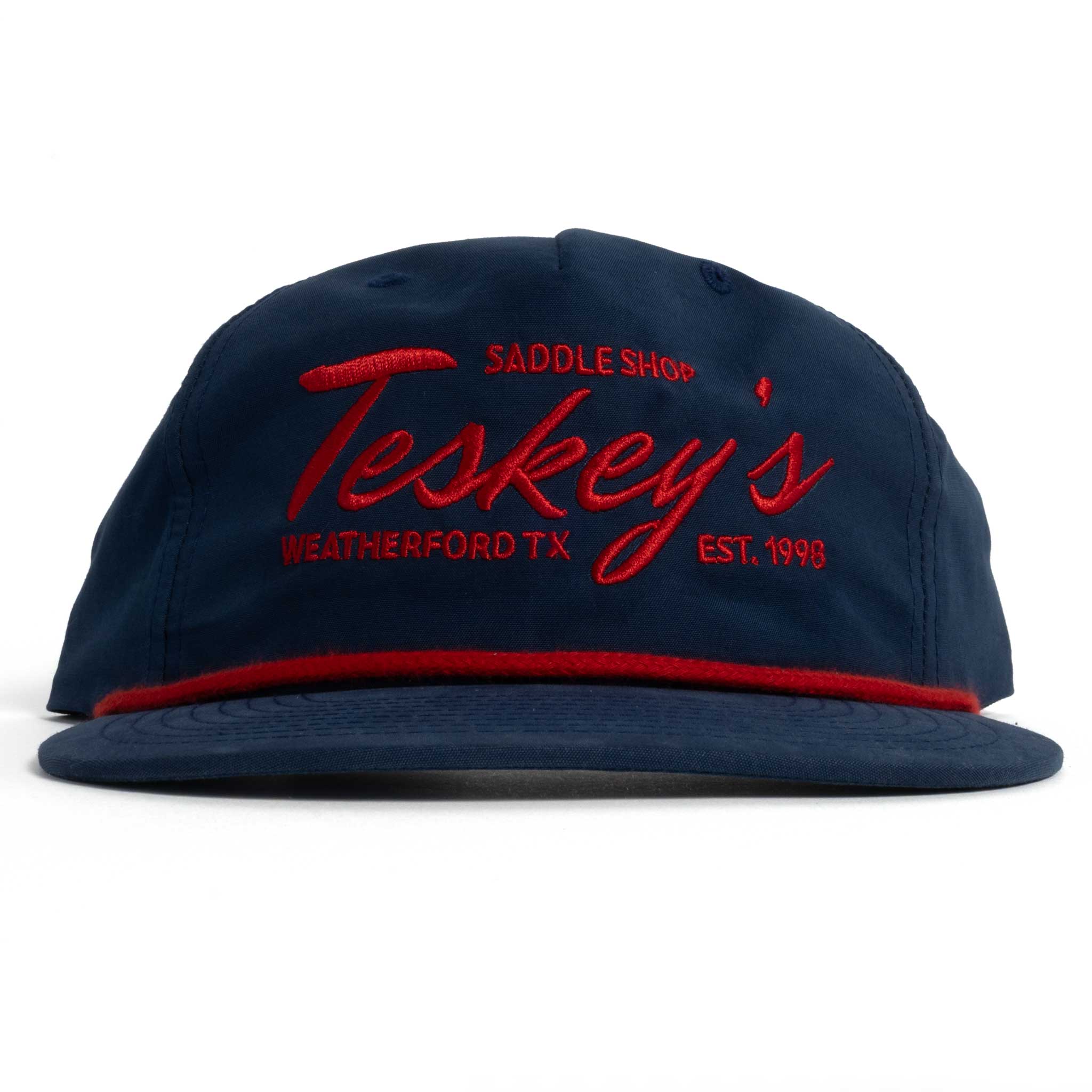 Teskey's Embroidery Rope Cap - Navy/Red - Image 2