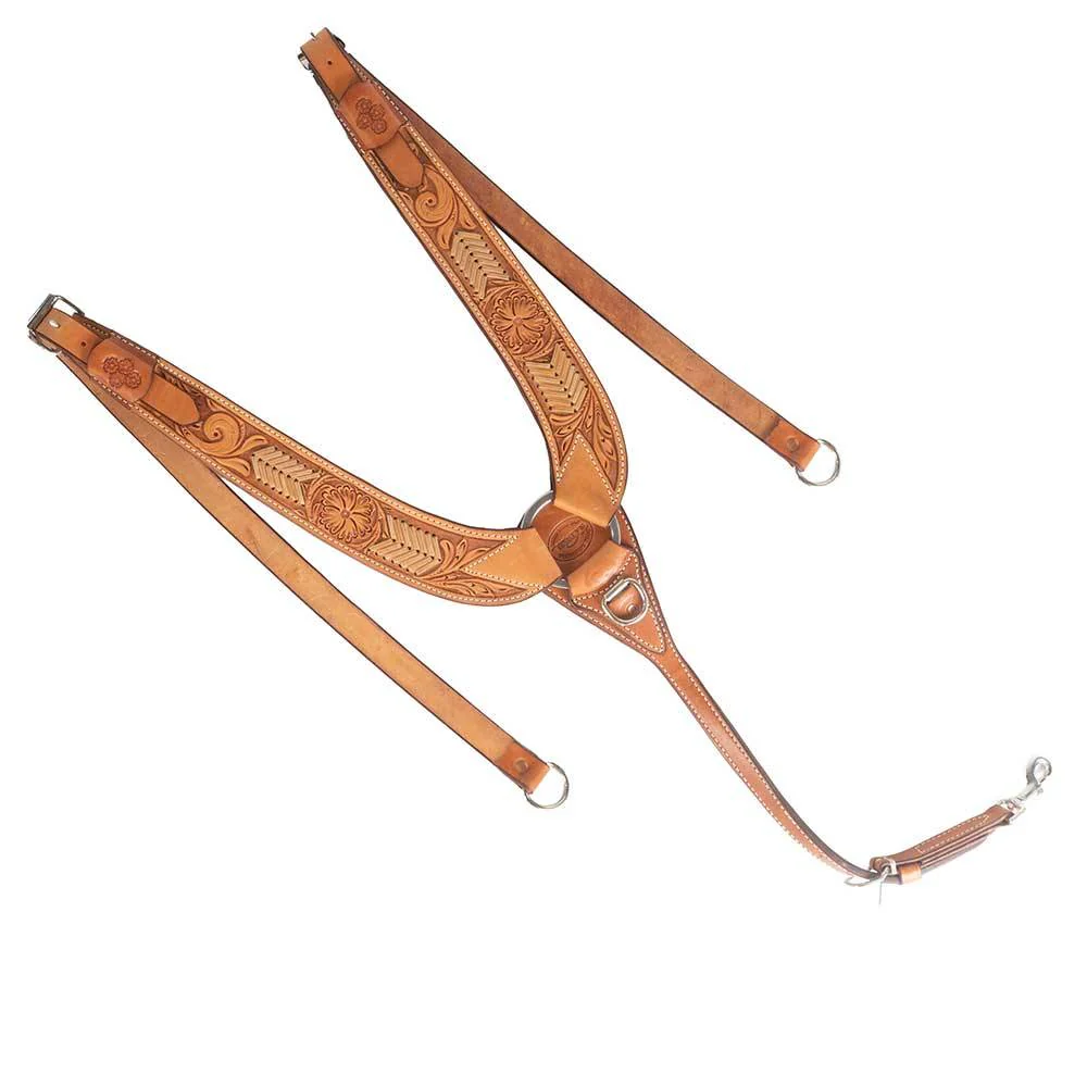 Teskey's 3" Floral Pulling Collar w/Rawhide