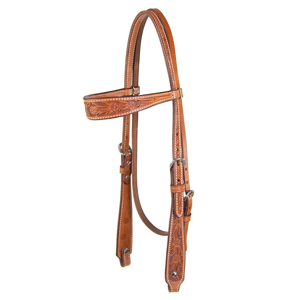 Teskey's Floral Tooled Browband Headstall
