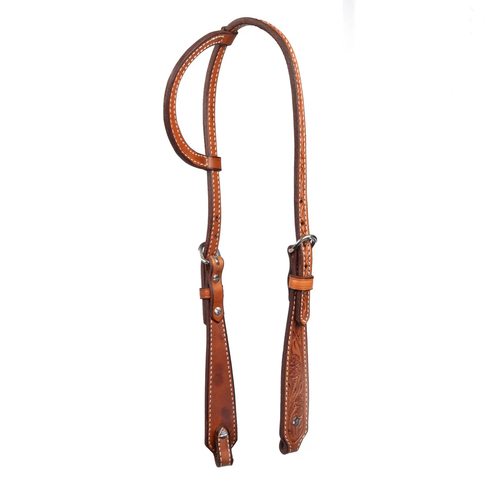 Teskey's Floral Tooled One Ear Headstall - Image 2