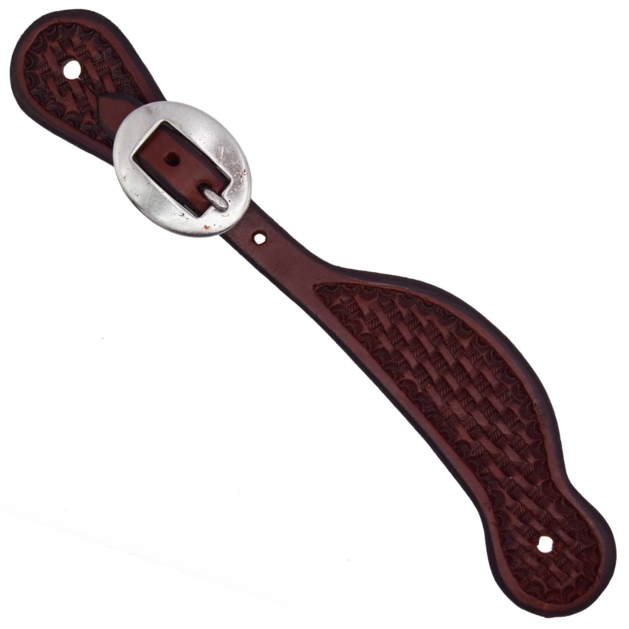 Teskey's Youth Basket Stamped Contoured Spur Straps - Image 2