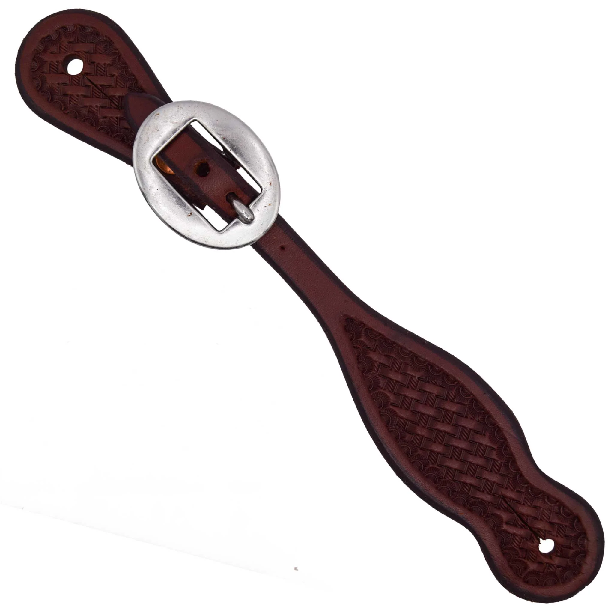 Teskey's Youth Basket Stamped Teardrop Spur Straps - Image 2