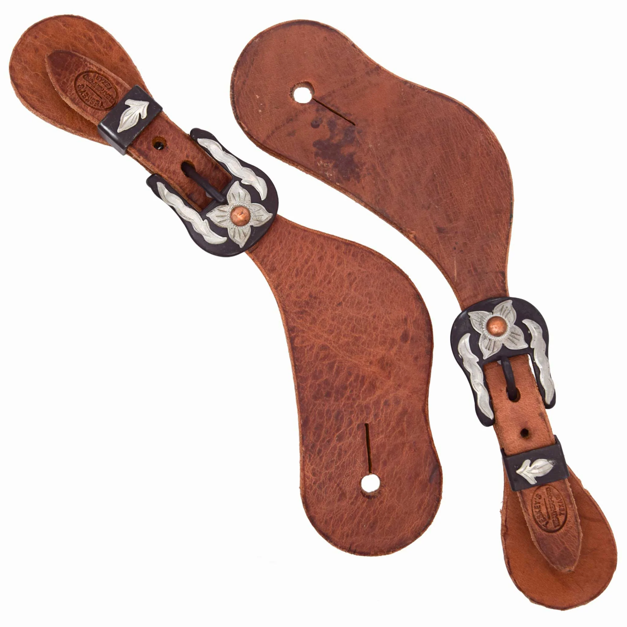 Teskey's Ladies Contoured Spur Straps w/Floral Buckle - Image 2