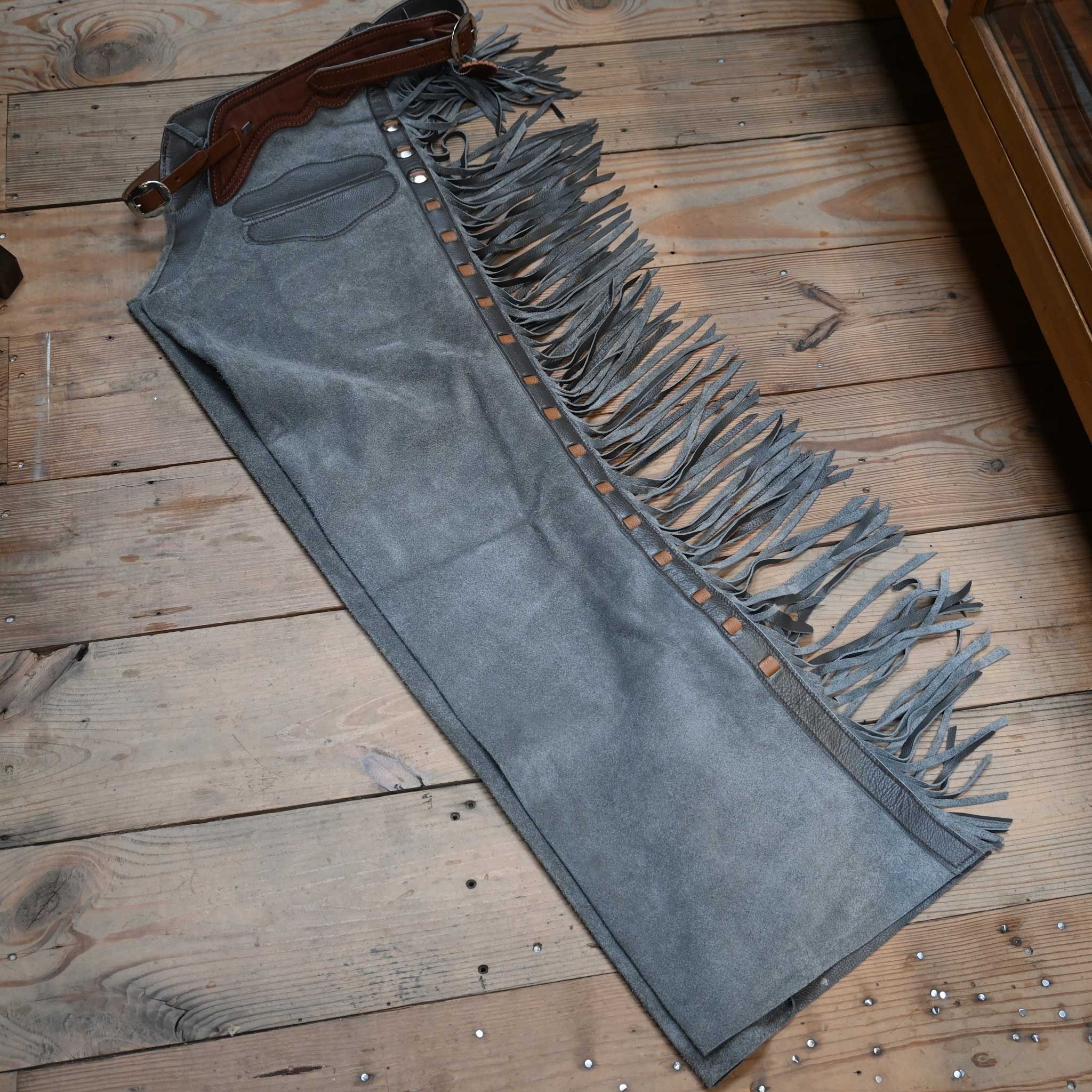 Teskey's Large Gray Roughout Shotgun Chaps 2172 - Image 2