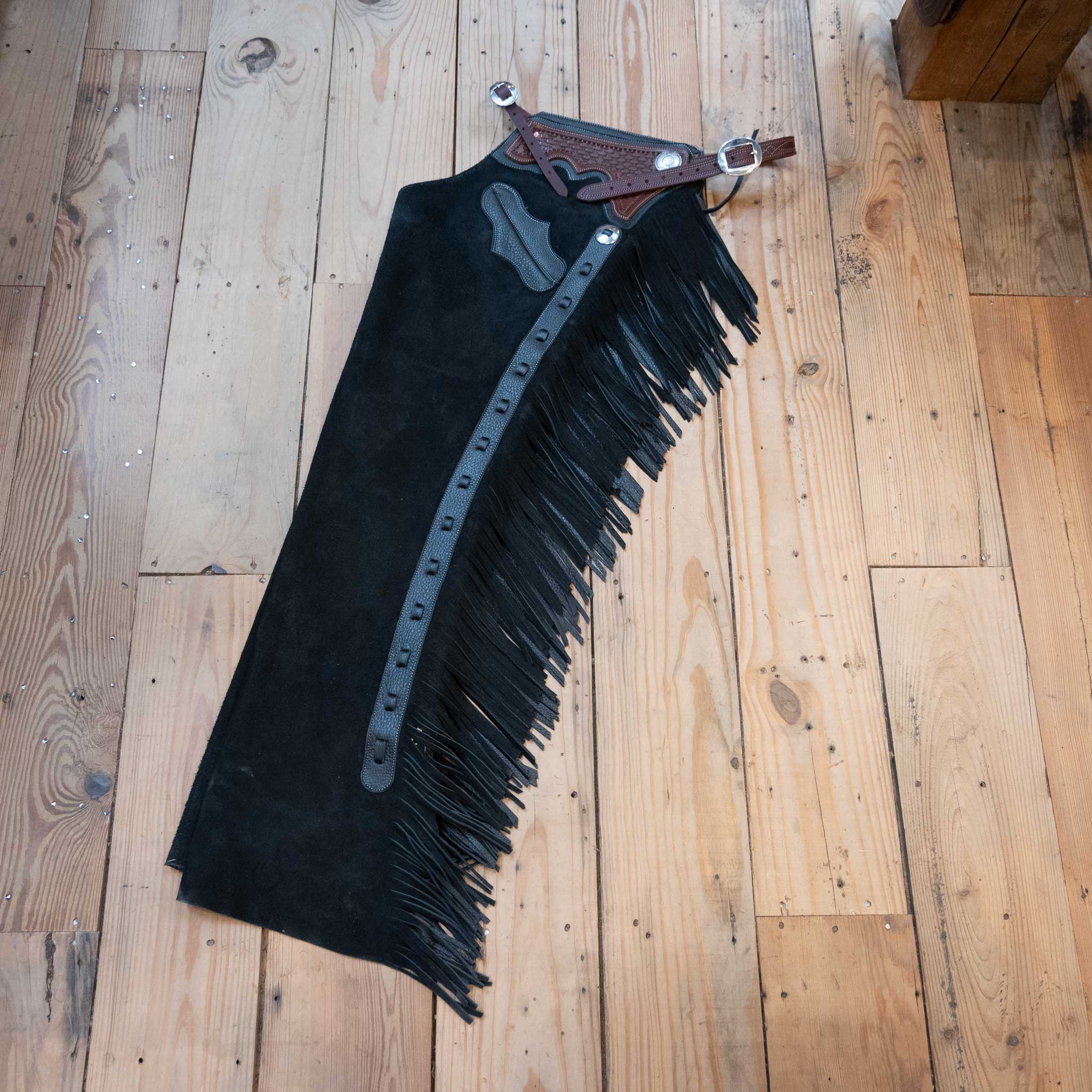 Teskey's Large Black Roughout Versatility Chaps