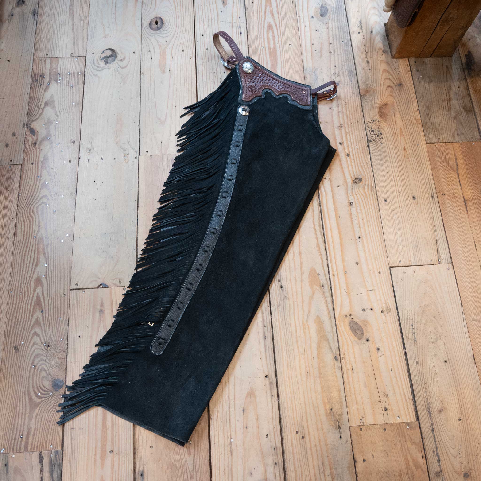 Teskey's Large Black Roughout Versatility Chaps - Image 4
