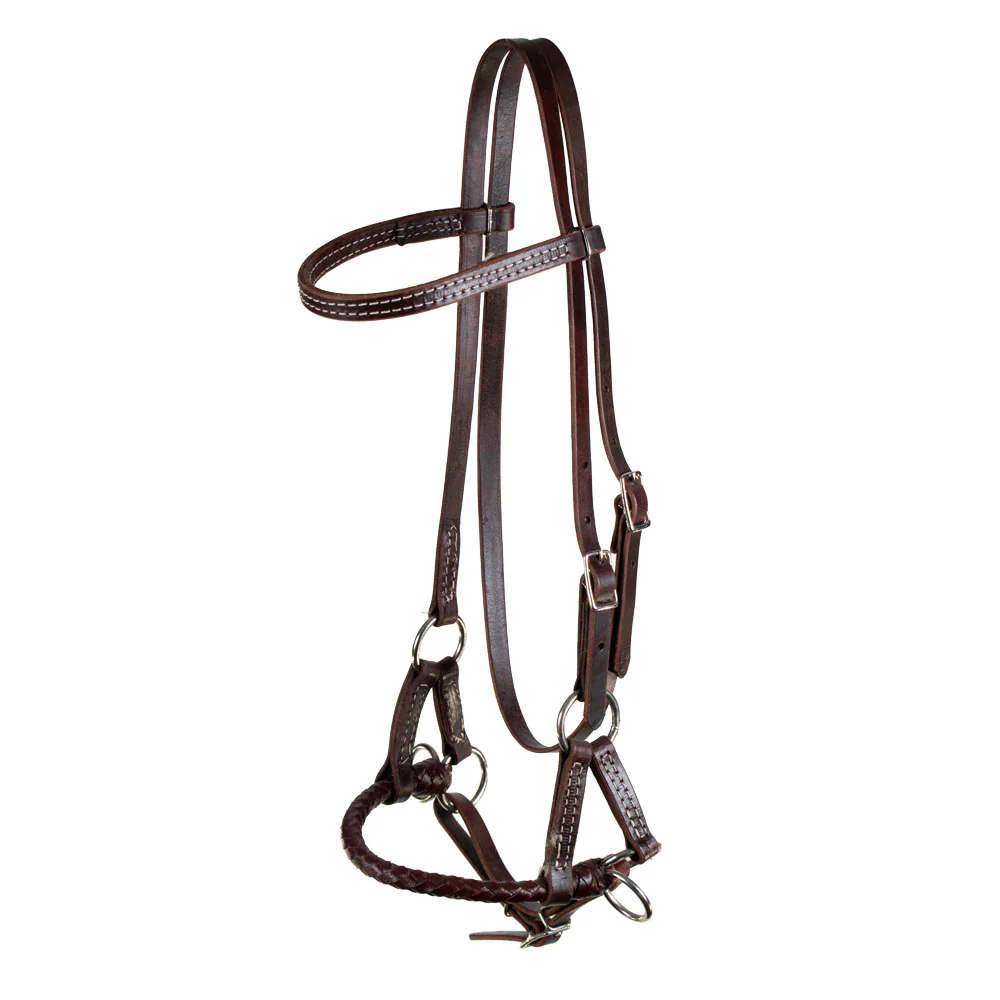 Teskey's Leather Braided Noseband Side Pull - Image 2