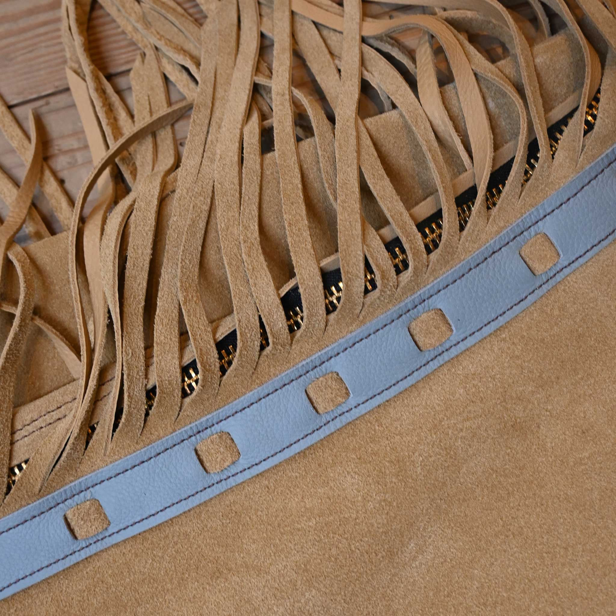 Teskey's Medium Tan/Baby Blue Shotgun Chaps 2182 - Image 3