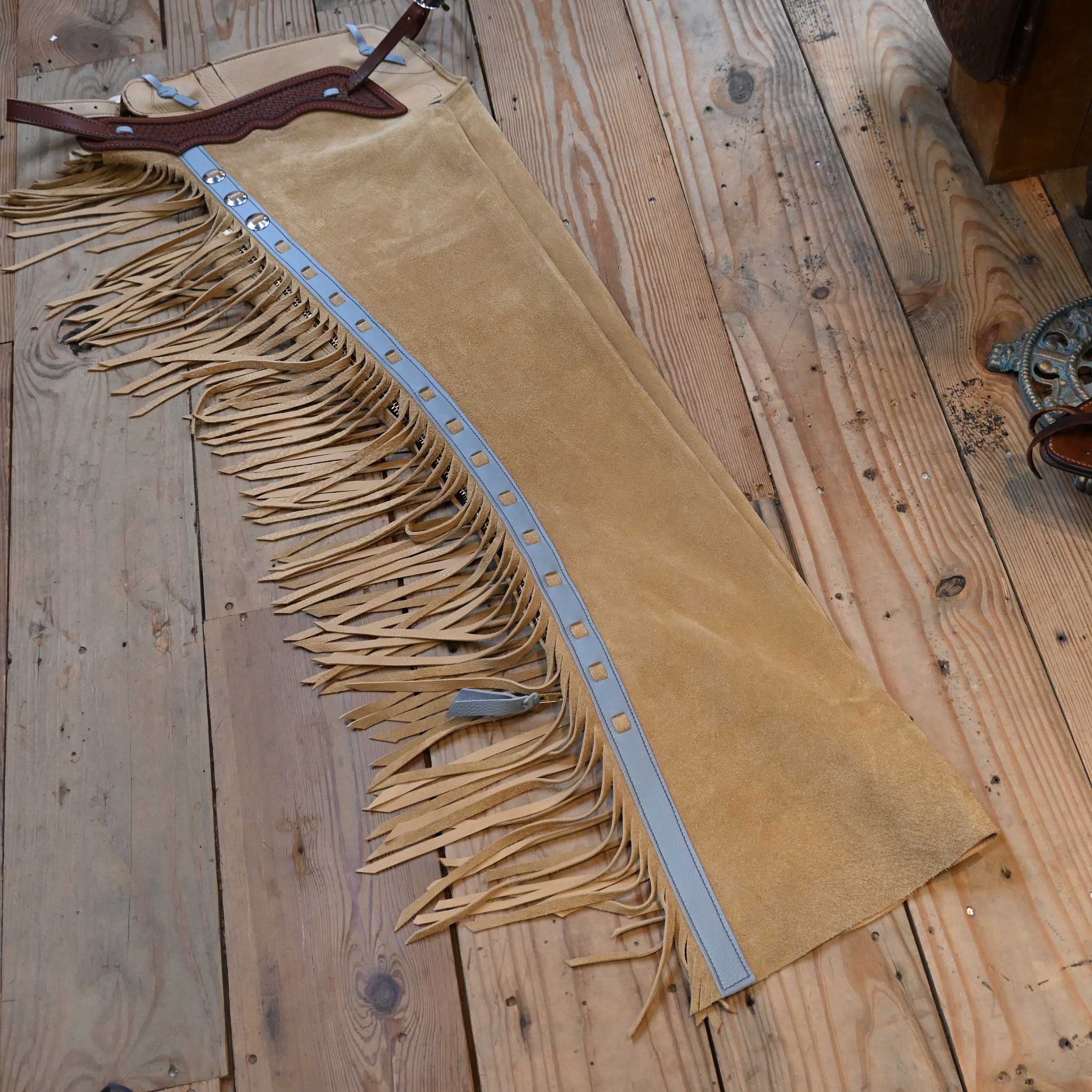 Teskey's Medium Tan/Baby Blue Shotgun Chaps 2182 - Image 4