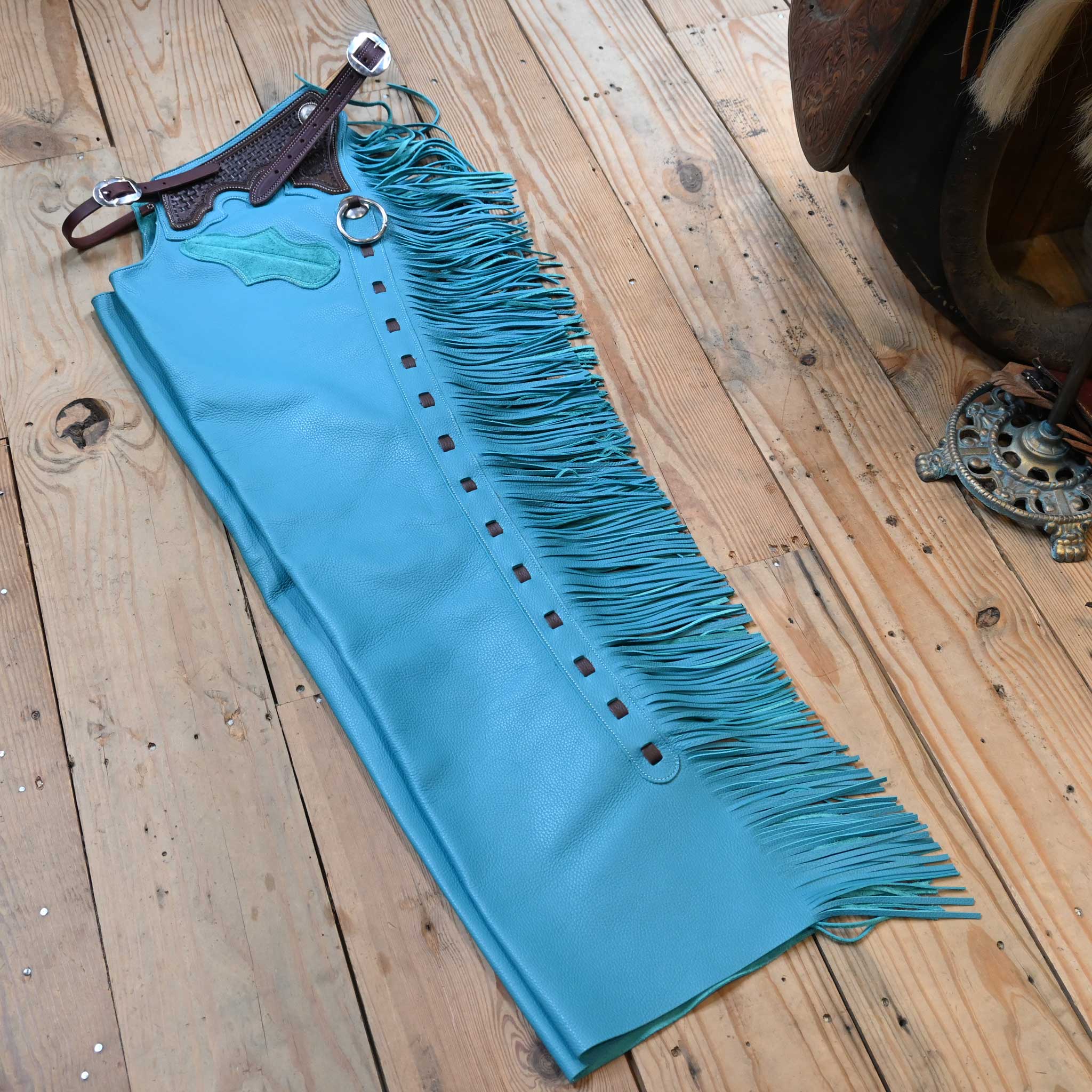 Teskey's Medium Turquoise-Aqua Chaps 2202 - Image 5