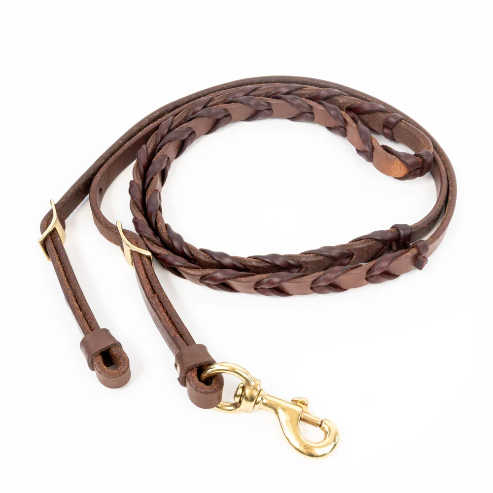 Teskey's Oiled Latigo Laced Barrel Reins - Image 2