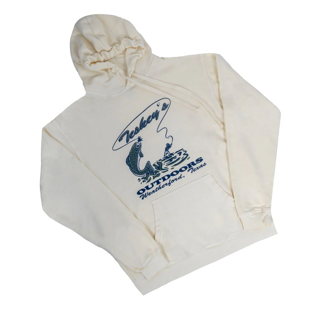 Teskey's Outdoor Fly Fishing Hoodie - Ivory - Image 3