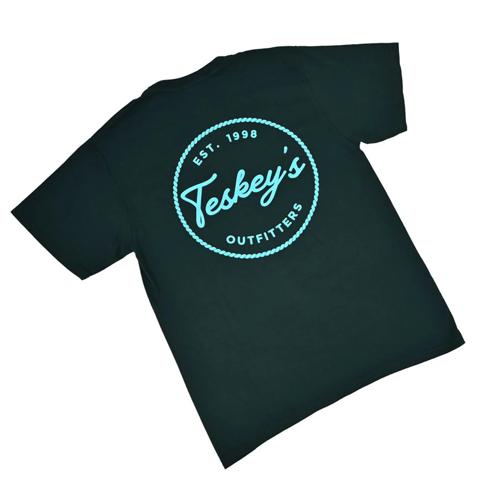 Teskey's Outfitter Rope Circle Tee - Black/Evergreen - Image 3